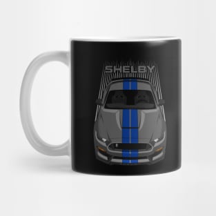 Ford Mustang Shelby GT350 2015 - 2020 - Magnetic Grey - Blue Stripes Mug